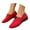 Red, variant on XIMIN Women's Suede Loafers Casual Slip-on Flat Low Chunky Rounded Toe Heels Healed Dress Shoes Comfortable Low-top Design Suitable for Everyday wear