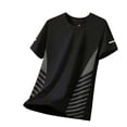 thumbnail image 7 of Summer Cooling Ice Silk T-Shirts for Men Trendy Casual Short Sleeve Crew Neck Tshirts Lightweight Breathable Classic Fit Workout T-Shirts Black L, 7 of 7
