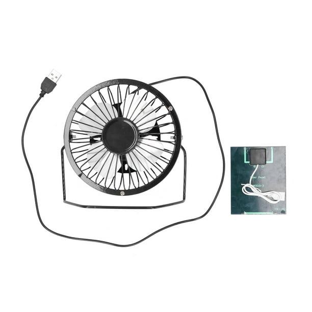 Ventilador con panel solar, fuente de alimentación móvil, ventilación exterior, refrigeración, interfaz USB, dispositivo portátil