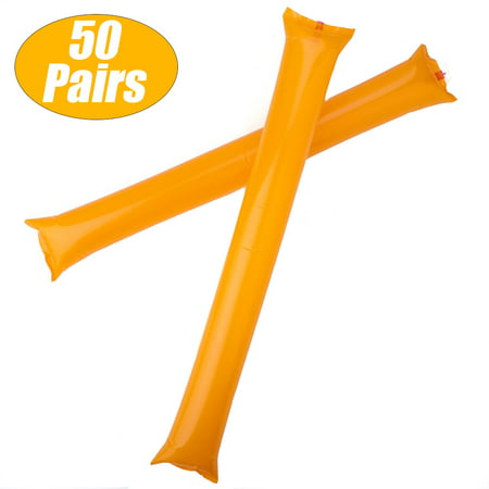 GOGO Bam Bam Thunder Sticks Cheerleading Outfit Inflatable Noisemakers Blow Bar Party Favors Orange 50 Pairs