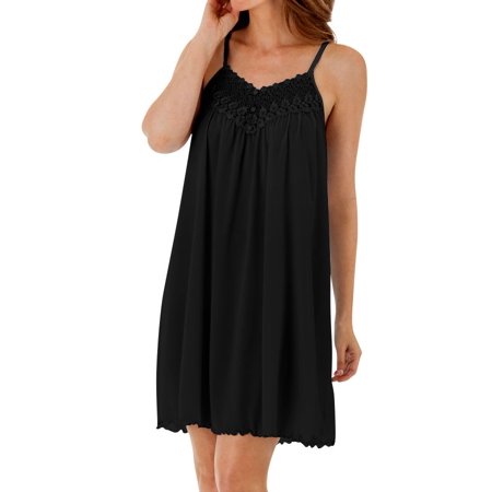 

Women s Shadowline 34275 Beloved Sleeveless Short Gown (Black L)