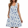 thumbnail image 3 of Hvot&aat Women's Summer Sleeveless Dress Floral Boho Sundress Casual Beach Vacation Tank Dress, 3 of 5