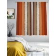 thumbnail image 4 of Burnt Orange Sheer Curtains 63 Inch Length 2 Panels Set, Semi Transparent Voile Rod Pocket Curtains for Living Dining Room Bedroom Drapes Farmhouse Wood Grain Brown Vertical Striped, 4 of 6