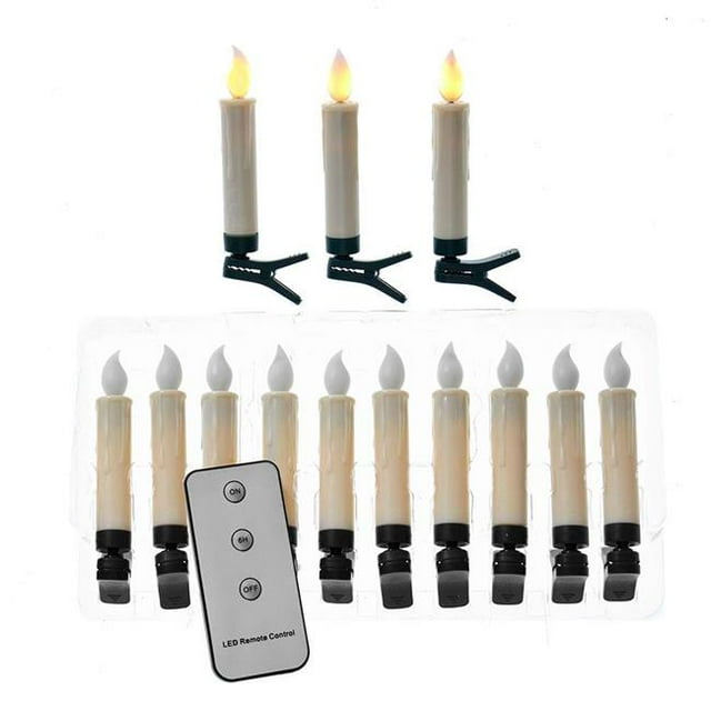 Kurt Adler BAT1702 4 in. Battery-Operated Two-Tone LED Candle with Clip Set - 10 Piece