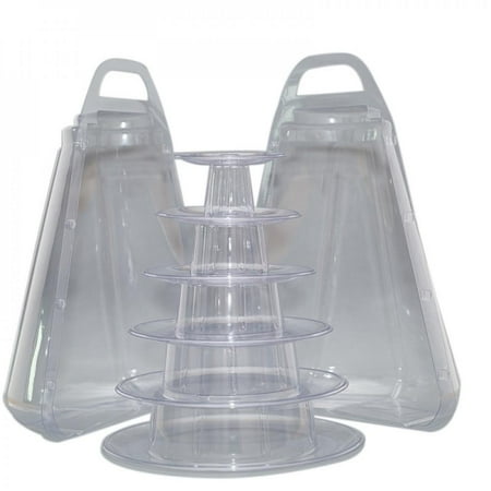 

6 Layers Plastic Macarons Display Tower Cupcake Holder Stand Tiered Food Serving Tray Wedding Party Snack Display Stand D