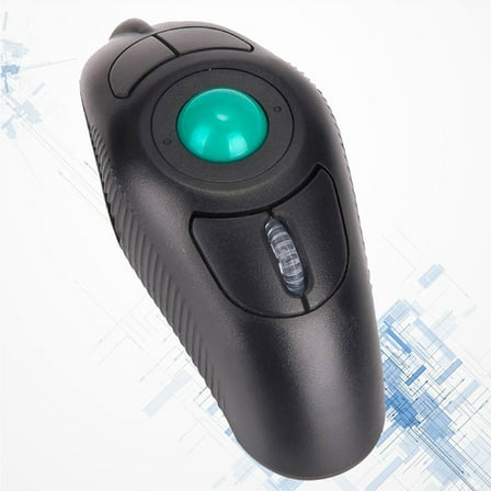 Vosarea USB Wireless Handheld Trackball Mouse with Thumb Control Black