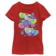 Girl's Star Wars: The Mandalorian Valentine's Day The Child Floating Candy Hearts Graphic Tee Red X Small