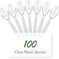 thumbnail image 3 of 100PCS Plastic Spoons, PILZUME 6.7 Inch Reusable Plastic Spoons, Durable Extra Heavyweight Transparent and Robust Cutlery Sets for Party Picnic Barbecue Restaurant Dinner Family Gatherings, 3 of 7