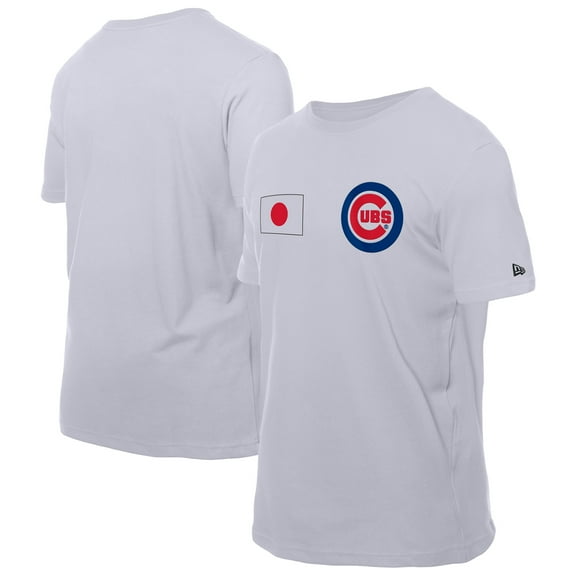 Men's New Era White Chicago Cubs Japanese Flag T-Shirt
