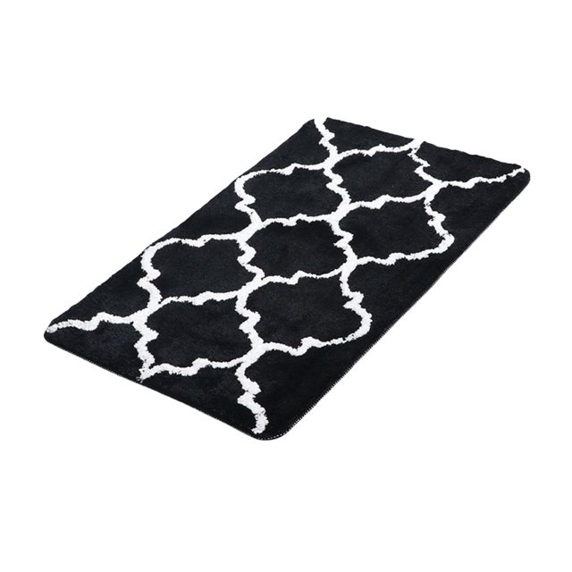 Bewildely Felpudo de entrada, alfombra de suelo de diseño contratado multicolor, alfombra de cocina antideslizante absorbente de agua, decoración de Decoración del hogar Negro Bewildely HA067634-02