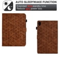 thumbnail image 2 of Embossed Folio Flip Smart Case for Lenovo Tab M10 HD Gen 2 2020 TB-X306X, Premium PU Leather Kickstand Card Slots Magnetic Auto Sleep / Wake with Pen Slot Case for Tab M10 HD Gen 2 2020, Brown, 2 of 5