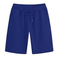 thumbnail image 4 of Sakmal Shorts for Men Board Bermuda Knee Length Elastic Waist Streetwear Blue Solid 9 Inch Shorts for Men L, 4 of 5
