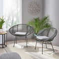 thumbnail image 3 of GDF Studio Aleah Indoor Woven Faux Rattan Chairs with Cushions, Set of 2, Gray and Dark Gray Finish, 3 of 12
