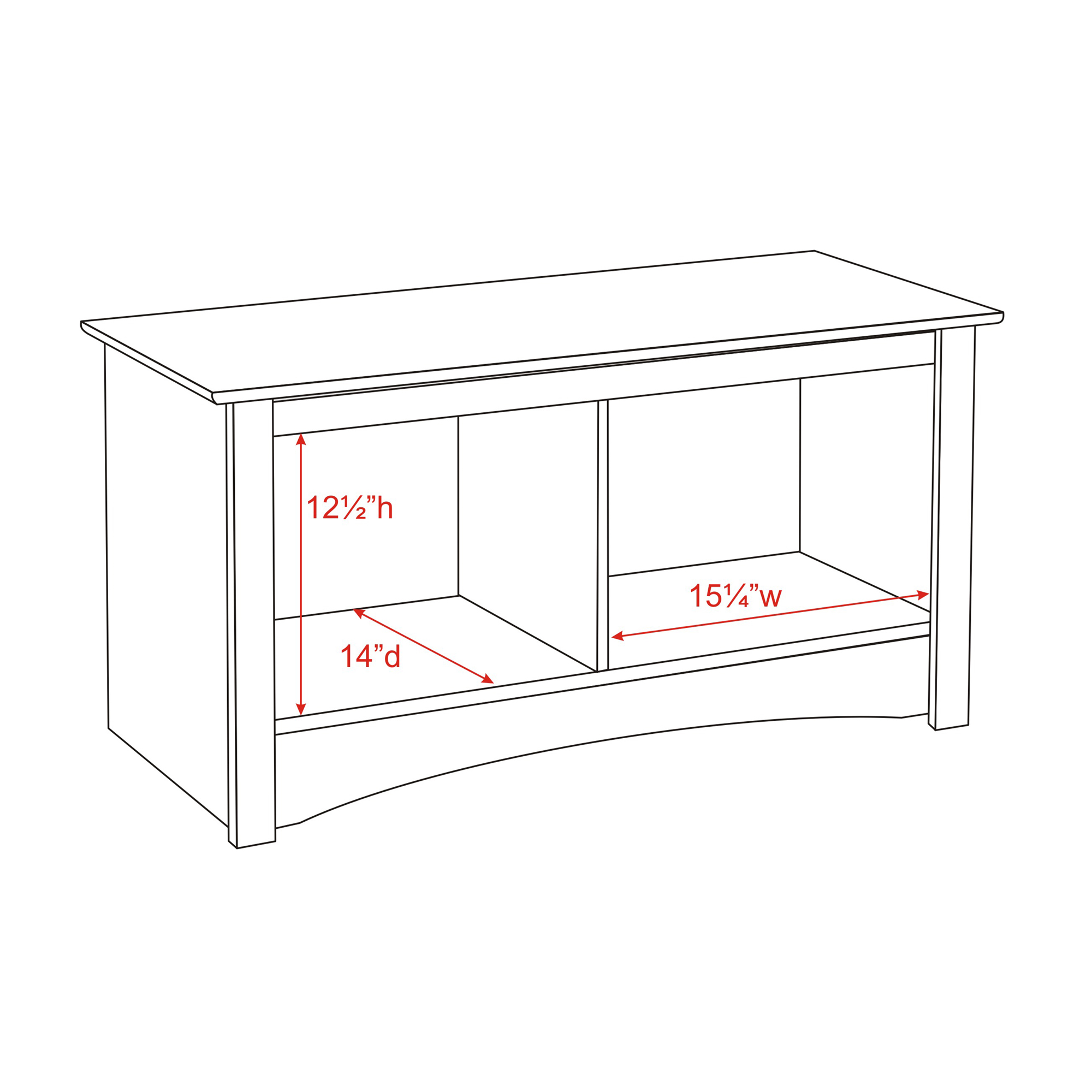 Prepac Entryway Twin Cubby Storage Bench, Black
