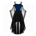 thumbnail image 6 of Gothic Witch Costume Dress Off Shoulder Renaissance High Low Gown Lace Up Vintage Evening Outfit For Halloween Party Juniors Teens, 6 of 8