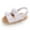 White, variant on Odeerbi Babies First Walkers Baby Girls Sandals Stripe Solid Color Summer Flat Shoes Infant First Walkers