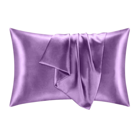 Green Silk Pillowcase, 20X36 In, Silk Satin Pillowcase, Cooling Woven Fabric, Daily Sleep, Solid Mauve, Standard 2 Pack