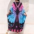 thumbnail image 5 of Stralyhd Plus Size Ladies V Neck Long Batwing Caftan Dress Summer Beach Cover Ups Wrinkle Resistant Floral Print Loose Fit Maxi Dress 2026 Blue One Size, 5 of 5