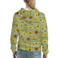 thumbnail image 7 of Daiia Sage Green With Sunflowers Pattern Women's Fashion Hoodies & Sweatshirts with Kangaroo Pocket Hooded Sweatshirt with Eye-catching Drawstrings-Large, 7 of 7