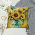 thumbnail image 2 of JEUXUS  Hello Sunshine Sunflower Eucalyptus Leaves Throw Pillow Cover,Spring Summer Yellow Cushion Case Decoration for Sofa Couch, 2 of 5