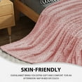 thumbnail image 6 of Fleece Throw Blanket, 50''x60'', Pink Blanket, Fuzzy Blanket for Sofa, Cozy Plush Fleece Blanket Throw Size, Flannel Blankets Throw, 6 of 7