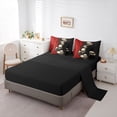 thumbnail image 3 of Homewish Hipple Sugar Skull 7-Piece King Bedding,Halloween Romantic Rose King Bed in a Bag,Red Black,Black Reversible, 3 of 8