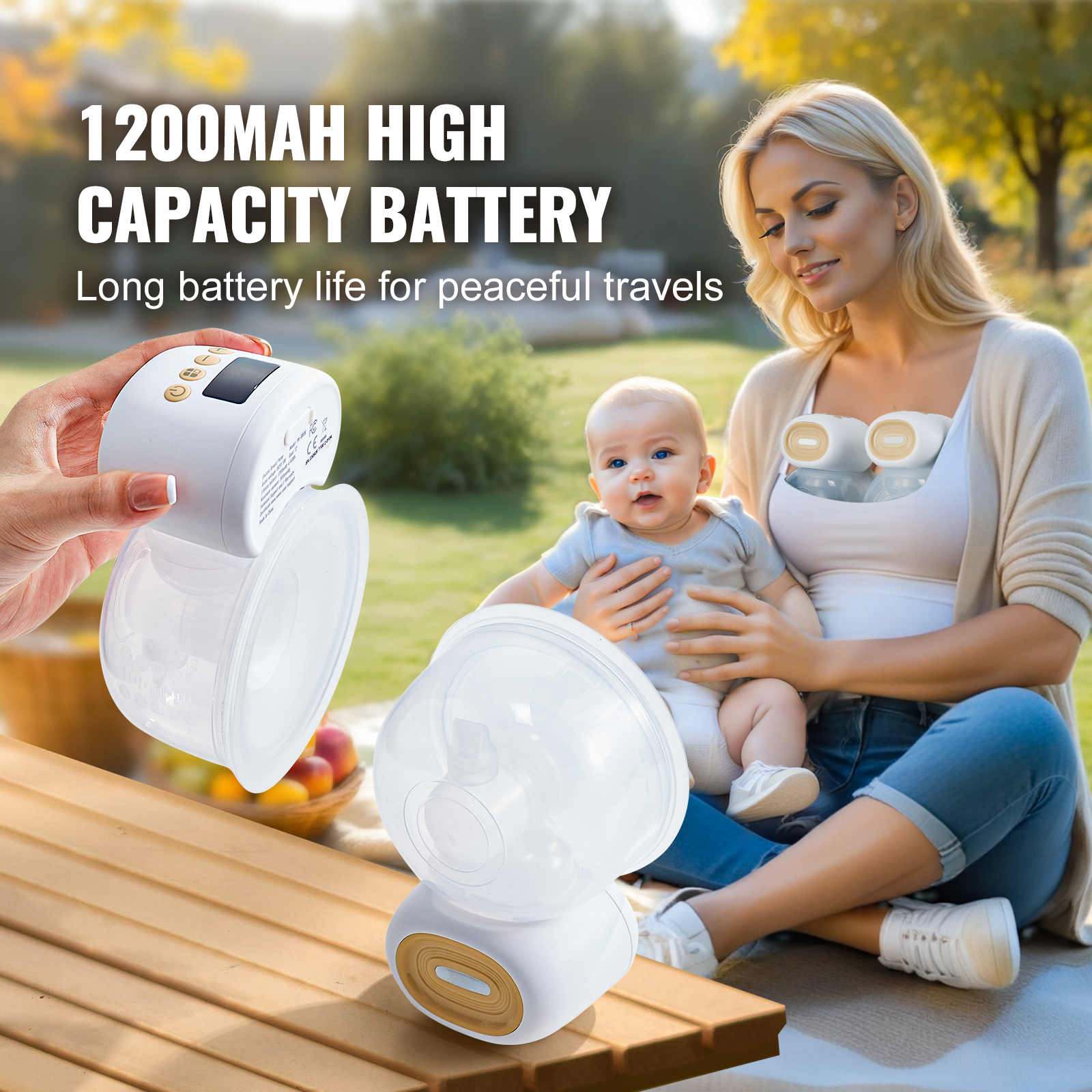 KFFKFF Breast Pump Pro Hands-Free, Wearable & Wireless Electric Pump, 4 Modes & 12 Levels Portable Breastfeeding Pump, 300mmHg Strong Suction, Smart Display, 24mm Insert/28mm Flange, Ultra-Quiet