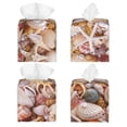 thumbnail image 2 of Sikiie Colorful Seashells Leather Tissue Box Cover Square, tissue box holder, Tissue Box with Bottom Belt-5.2”x5.2”x5.2”, 2 of 7