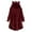 Wine, variant on Somuwie Women's Solid Color Cat Ear Plush Button Long Sleeve Hooded Jacket