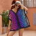thumbnail image 2 of A Colorful Leopard Print Women's Swimsuit Coverup Summer Beach Cover Up Bathing Suit Dress, 2 of 6