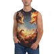 thumbnail image 1 of Fotbe Red And Gray Flame Fox Men's Camiseta sin Mangas Estampada para Hombres, Playera Casual para Gimnasio, Entrenamiento, Playa-Large, 1 of 7