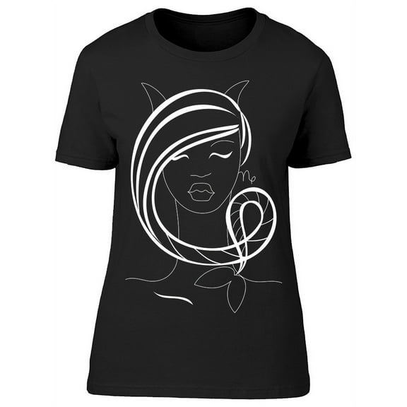 Capricorn Linear Art T-Shirt Women -Image by Shutterstock, Female x-Large