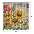 thumbnail image 5 of Boho Sunflower Shower Curtain 72x72 Inches for Bathroom, Yellow Floral Wildflower Design with Butterflies and Bees, Quick-Drying Polyester with Hooks, Rustic Country Farmhouse Style, 5 of 5