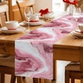 thumbnail image 5 of Pink Marble Table Runner 72 Inches, Summer Ocean Wave Red Ombre Bed Runner Dresser Scarves Tabletop for Indoor Outdoor Parties/Ceremony/Banquet, 18" x 72", 5 of 8