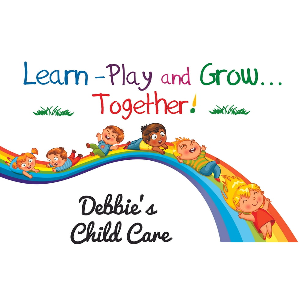 Learn play grow daycare quote cartoon customized wall decal custom