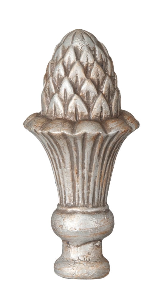 B&P Lamp® Pineapple Style Large Lamp Finial, Nickel Finish