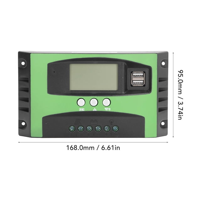 Controlador de carga solar con pantalla LCD, panel solar fotovoltaico, regulador inteligente de 12 V, 24 V y 100 A.