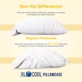 thumbnail image 2 of XL Cool Extra Large Oversize Special Cooling Pillowcases. 25 Inches Wide Fits The Biggest Pillows! Cooling Lyocell Fabric Stays Extra Cool and Dreamy Soft. 2-Pack Queen White, 2 of 6