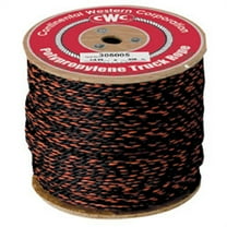 CWC Polypropylene California Truck Rope - 3/8" x 1200 ft., Black & Orange