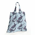thumbnail image 2 of Whale Portable Fabric Shopping Bag, Vertical Stripes Background with HDrawn Abstract Giant Marine Mammals, Versatile Durable Grocery Tote with High Capacity, Pale Blue White Lilac, by Ambesonne, 2 of 4