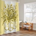 thumbnail image 6 of Shower Curtain for Bathroom Vintage Floral Eucalyptus Leaves Waterproof Bath Curtains Shower Curtains with Hooks,Yellow White Stripes Bathroom Curtain Privacy Drapes for Bathtubs Toilet 36x72in, 6 of 9