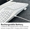 thumbnail image 2 of Macally Clavier Ergonomique Bluetooth Rétroéclairé pour Mac - Sculpté pour le Confort - Clavier Ergonomique Sans Fil (Disposition MacOS à 100 Touches) - Ergonomique Divisé Rechargeable, 2 of 7