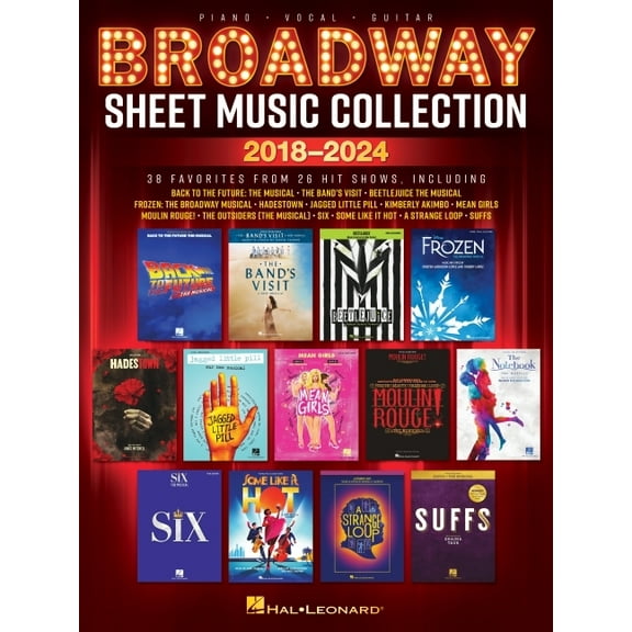 Broadway Sheet Music Collection 2018-2024: 38 Favorites from 26 Hit Shows Arranged for Piano, Voice, and Guitar, (Paperback)