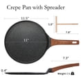 thumbnail image 2 of ESLITE LIFE - Sartén para crepas de 11 pulgadas con espátula, antiadherente, de cerámica, para dosa, tawa, comales para tortillas, sin PTFE ni PFOA, color negro, 2 of 5