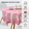 thumbnail image 6 of Mother''s Day Tablecloth Round 60 Inch for Mothers Day Decorations, Pink Petals Table Cover, Washable Polyester Table Cloth for Kitchen Party Picnic Dining Decor, 6 of 6