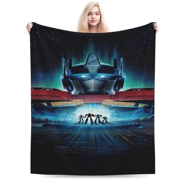 Manta de franela con dibujos animados de Transformers, suave y acogedora manta de felpa para todas las estaciones para niños y niñas, manta ligera y cálida para sofá cama o sofá de 40 x 30 pulgadas