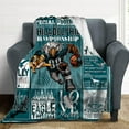 thumbnail image 2 of Super Cozy Throw Blanket Flannel Football Blanket Sports Blankets for Gifts Sofa Bed Couch Living Room 62" x 52", 2 of 6