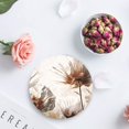 thumbnail image 4 of POGLIP White Flower Oil Painting Style Set of 6 Round Coaster for Drinks, Absorbent Ceramic Stone Coasters Cup Mat with Cork Base for Home Kitchen Room Coffee Table Bar Decor, 4 of 5