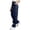 Navy, variant on SwiftWear Women Cargo Pants High Waisted Elastic Waistband Straight Leg Trousers with Pockets Casual Hiking Pants
