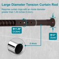 thumbnail image 3 of Tringle à Rideau à Tension pour Séparateur de Pièce Longue /. -. Grande Sans Perçage Tringle à Rideau de Fenêtre Réglable pour Salle de Bain Douche Décoration Intérieure /, 3 of 7